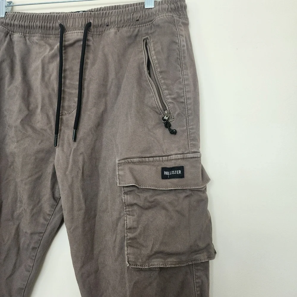Hollister Mens Cargo Jogger Advanced Stretch Pants Brown Utility Size M